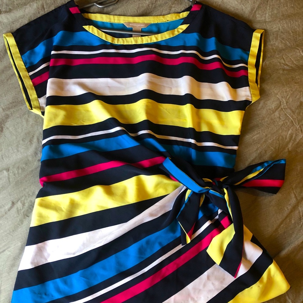 Banana Republic Colourful striped side tie blouse